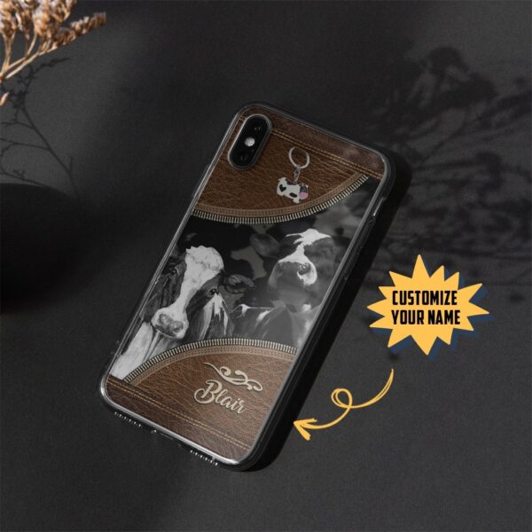 Gearhuman 3D Cow Leather Custom Name Phonecase GB030311 Glass Phone Case