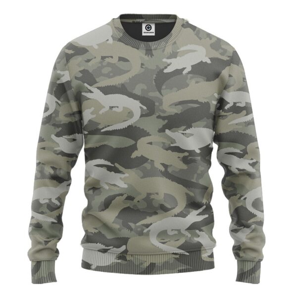 Gearhuman 3D Crocodile Camo Custom Tshirt Hoodie Apparel GV08128 3D Apparel Long Sleeve S 