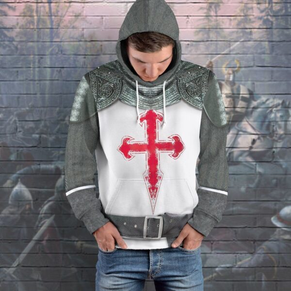 Gearhuman 3D Crusader Knight Armour Custom Hoodie Apparel GW200812 3D Custom Fleece Hoodies 