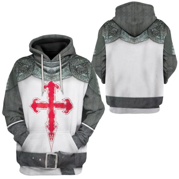 Gearhuman 3D Crusader Knight Armour Custom Hoodie Apparel GW200812 3D Custom Fleece Hoodies 