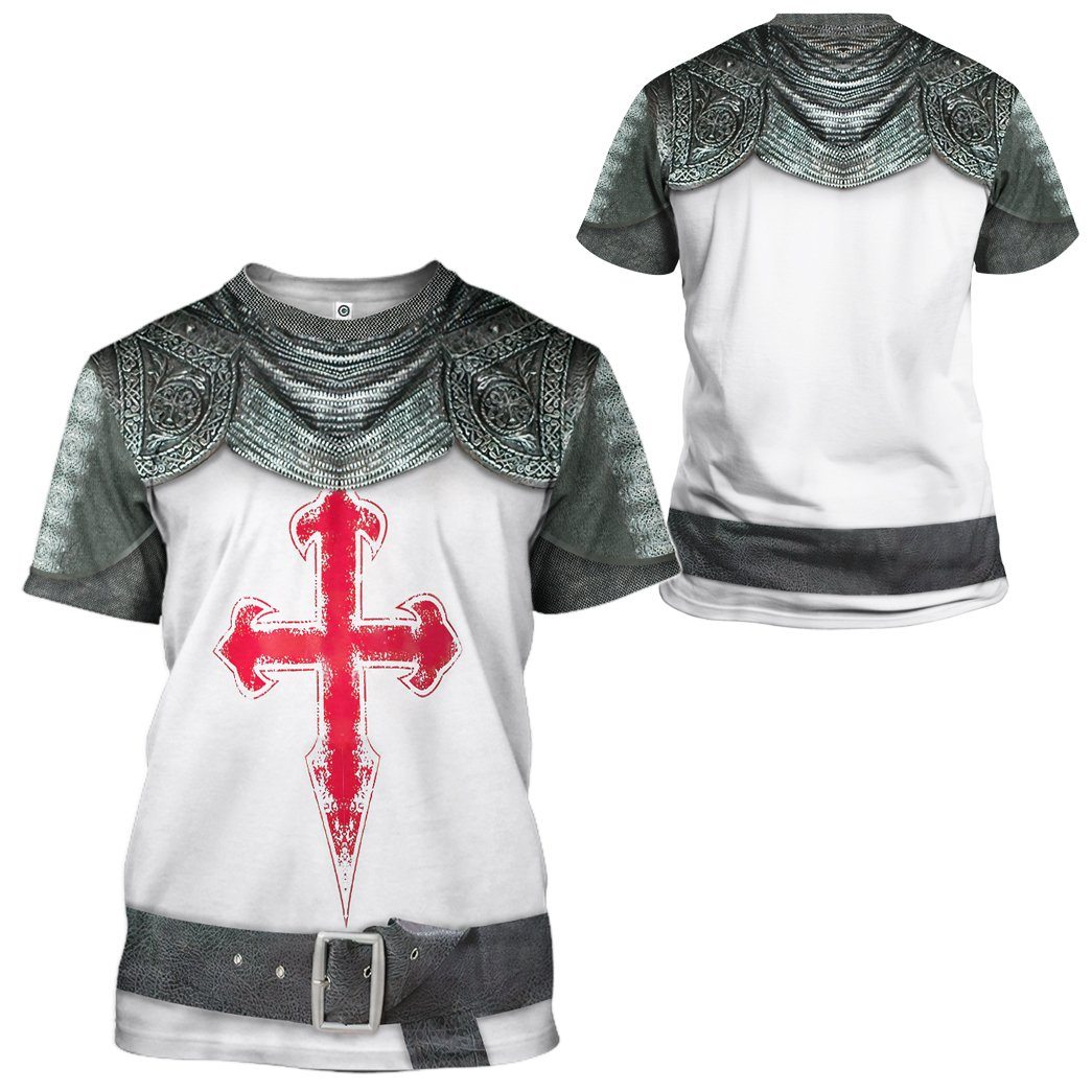 Gearhuman 3D Crusader Knight Armour Custom Tshirt Apparel GW200812 3D T-shirt