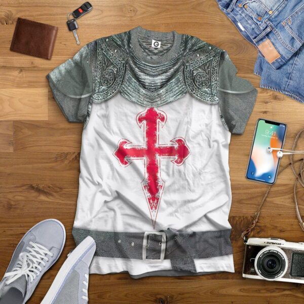 Gearhuman 3D Crusader Knight Armour Custom Tshirt Apparel GW200812 3D T-shirt