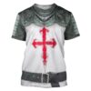 Gearhuman 3D Crusader Knight Armour Custom Tshirt Apparel GW200812 3D T-shirt T-Shirt S
