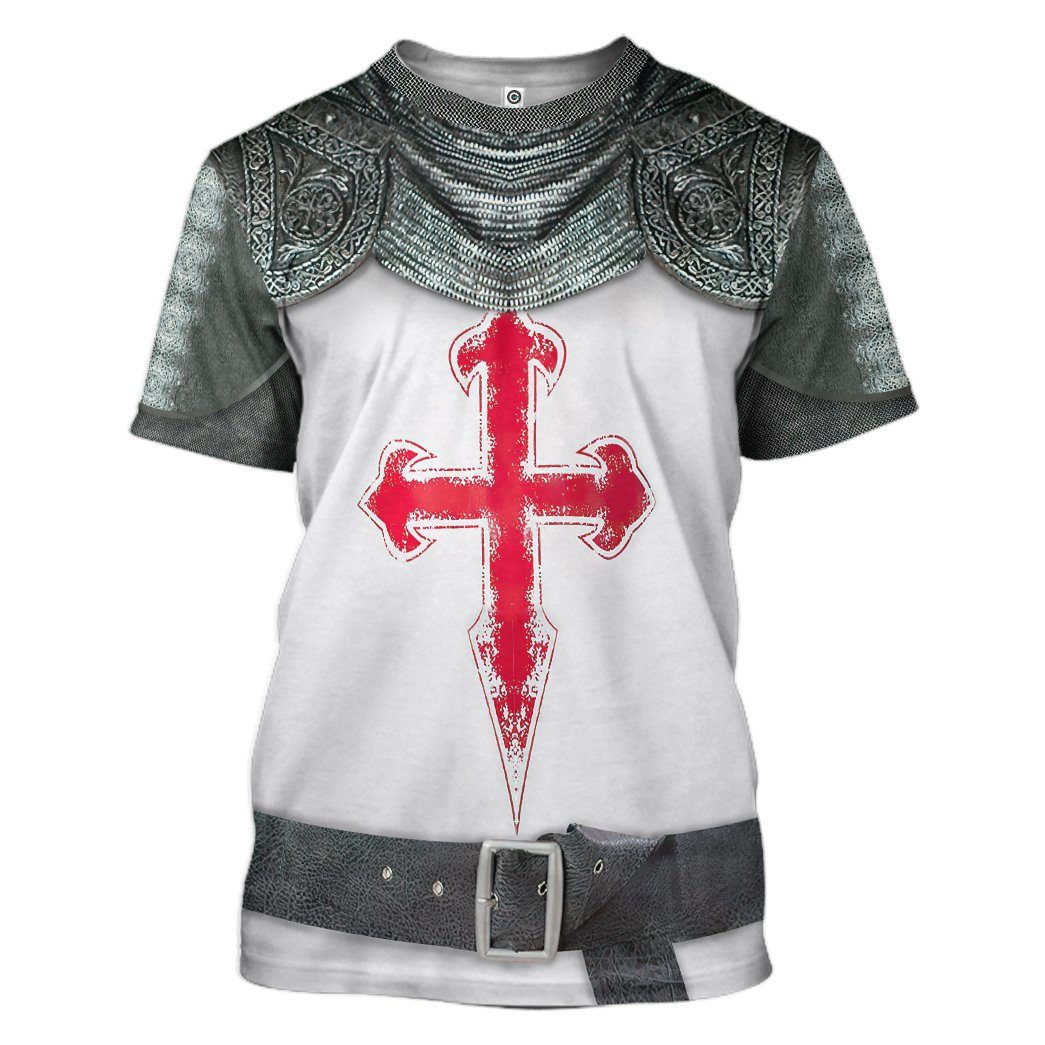 Gearhuman 3D Crusader Knight Armour Custom Tshirt Apparel GW200812 3D T-shirt T-Shirt S