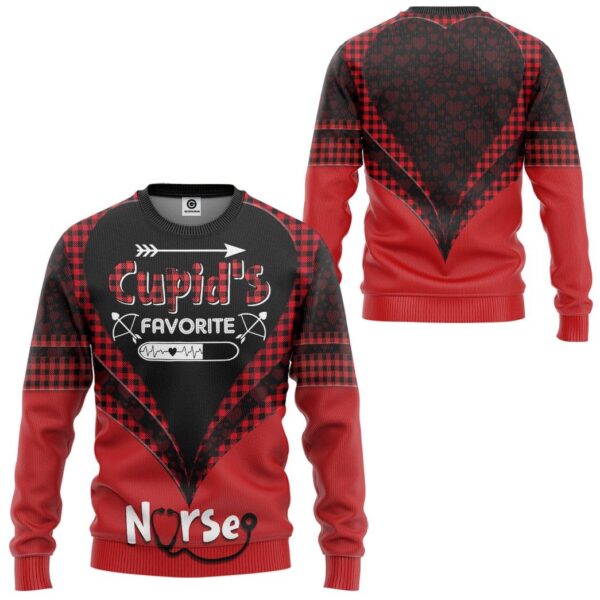 Gearhuman 3D Cupid's Favorite Nurse Valentine Custom Tshirt Hoodie Apparel GV14018 3D Apparel