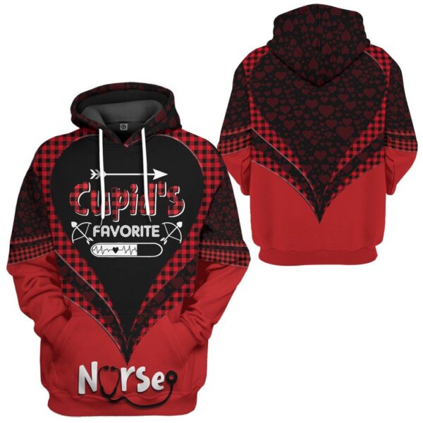 Gearhuman 3D Cupid's Favorite Nurse Valentine Custom Tshirt Hoodie Apparel GV14018 3D Apparel 