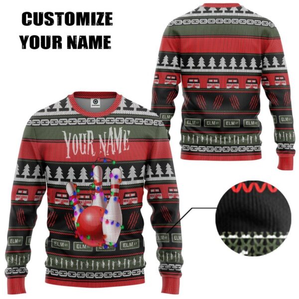 Gearhuman 3D Custom Bowling Ugly Christmas Tshirt Hoodie Apparel GB061111 3D Apparel