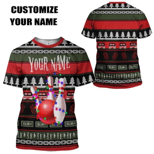 Gearhuman 3D Custom Bowling Ugly Christmas Tshirt Hoodie Apparel GB061111 3D Apparel