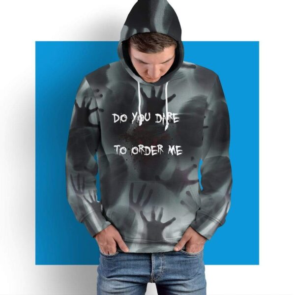 Gearhuman 3D Custom Horror Thinking Fleece Hoodie Apparel GD22044 3D Custom Fleece Hoodies