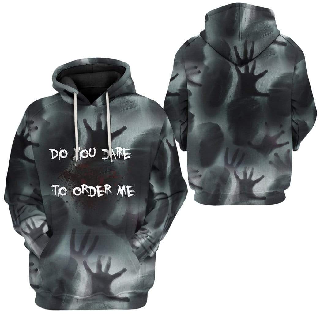 Gearhuman 3D Custom Horror Thinking Fleece Hoodie Apparel GD22044 3D Custom Fleece Hoodies