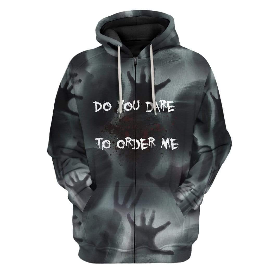 Gearhuman 3D Custom Horror Thinking Fleece Hoodie Apparel GD22044 3D Custom Fleece Hoodies Zip Hoodie S