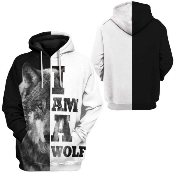 Gearhuman 3D Custom I Am A Wolf Fleece Hoodie Apparel GD06053 3D Custom Fleece Hoodies 