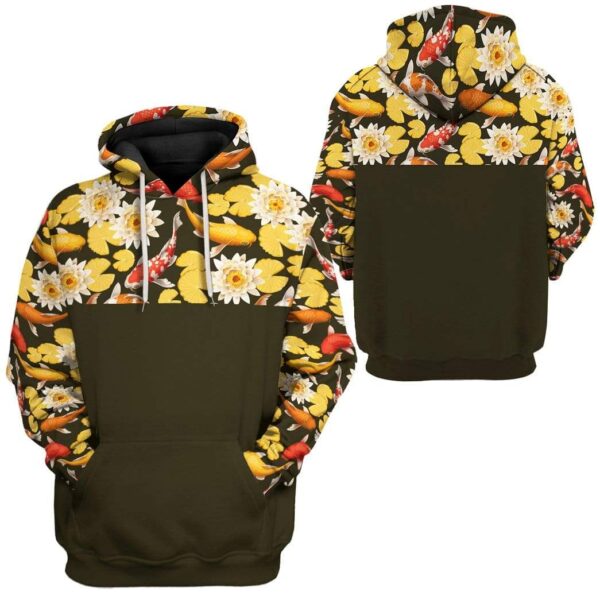 Gearhuman 3D Custom KOI Hoodie Apparel GL27042 3D Custom Fleece Hoodies