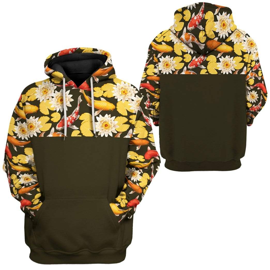 Gearhuman 3D Custom KOI Hoodie Apparel GL27042 3D Custom Fleece Hoodies