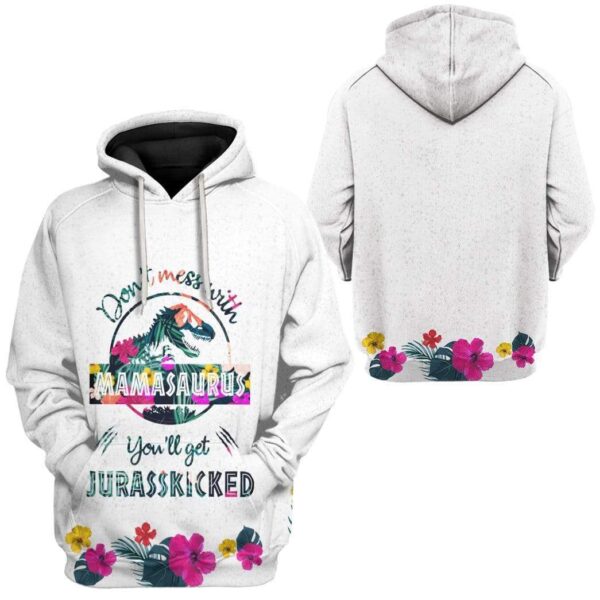 Gearhuman 3D Custom Mamasaurus Hoodie Apparel GD05053 3D Custom Fleece Hoodies 