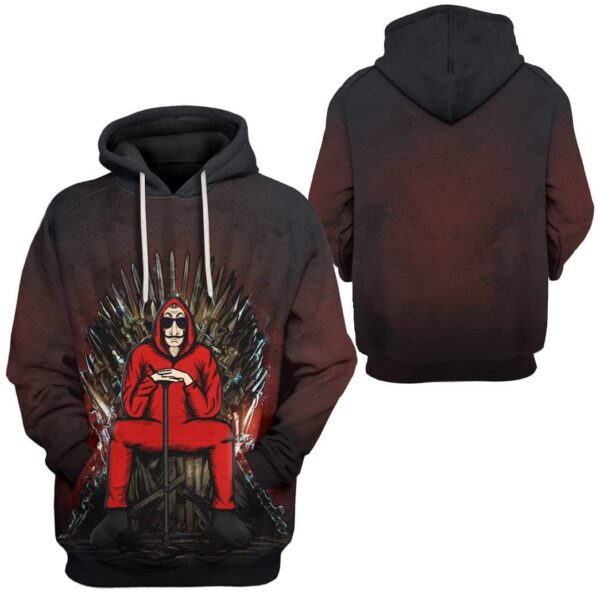 Gearhuman 3D Custom Money Heist Of Thrones Hoodie Apparel GL24041 3D Custom Fleece Hoodies