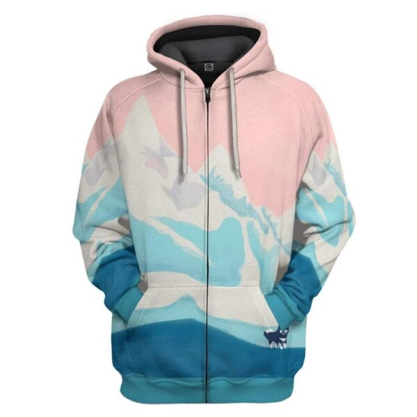 Gearhuman 3D Custom Pastel Mountain Fleece Hoodie Apparel GZ09043 3D Custom Fleece Hoodies Zip Hoodie S 