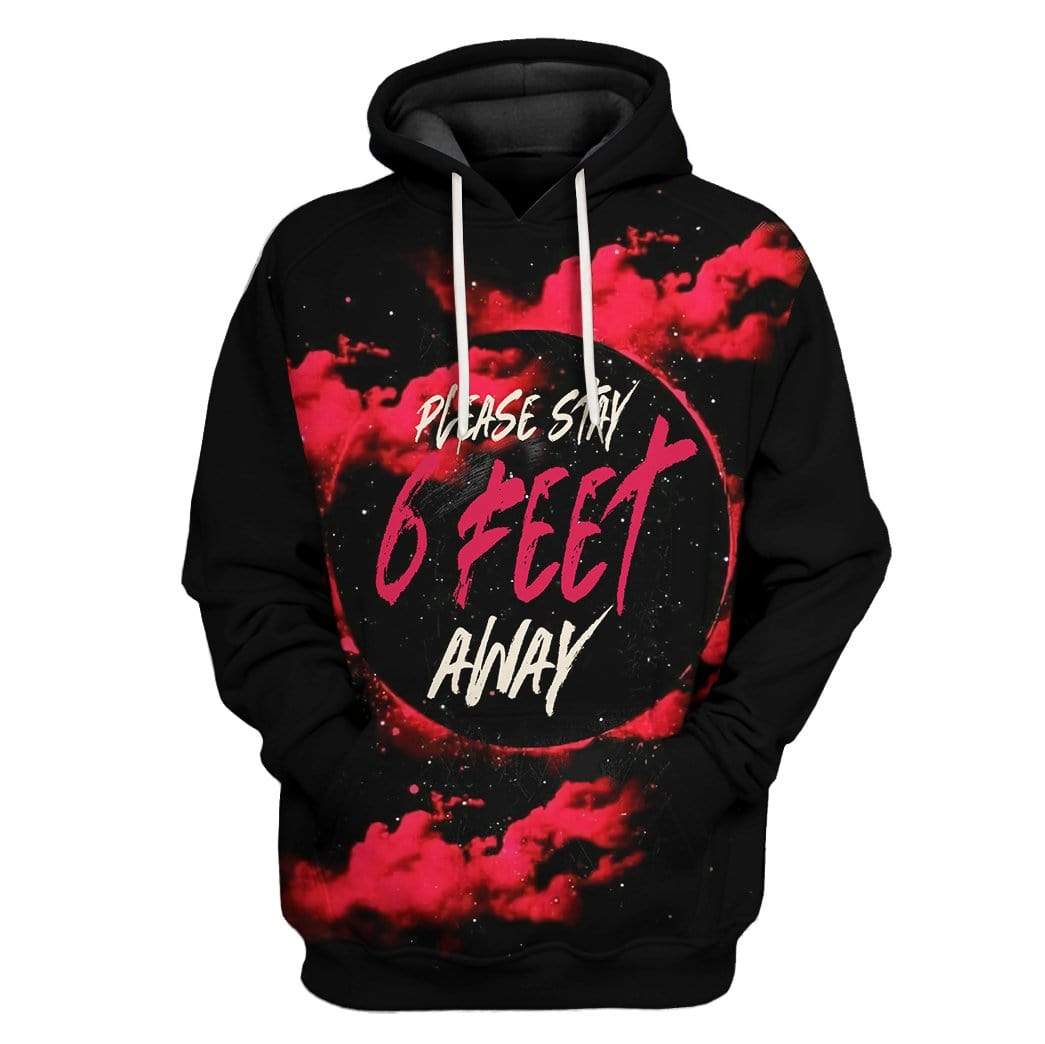 Gearhuman 3D Custom Stay 6 Feet Away Hoodie Apparel GZ09044 3D Custom Fleece Hoodies Hoodie S