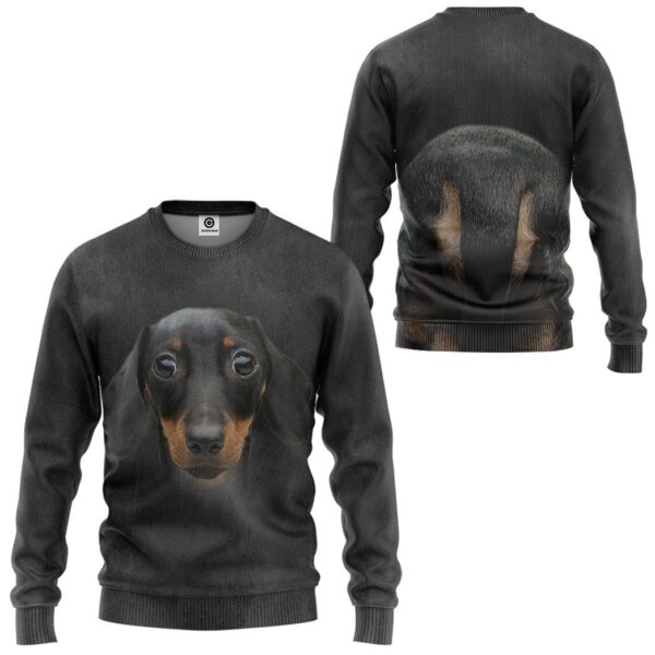 Gearhuman 3D Dachshund Front And Back Tshirt Hoodie Apparel GV09032 3D Apparel