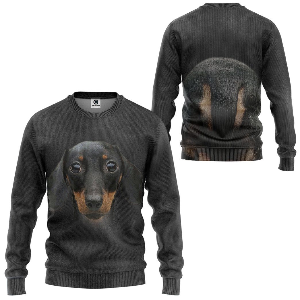Gearhuman 3D Dachshund Front And Back Tshirt Hoodie Apparel GV09032 3D Apparel