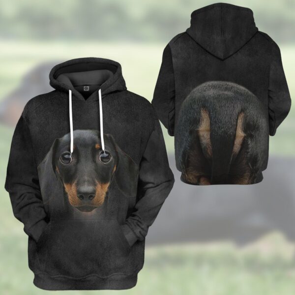 Gearhuman 3D Dachshund Front And Back Tshirt Hoodie Apparel GV09032 3D Apparel