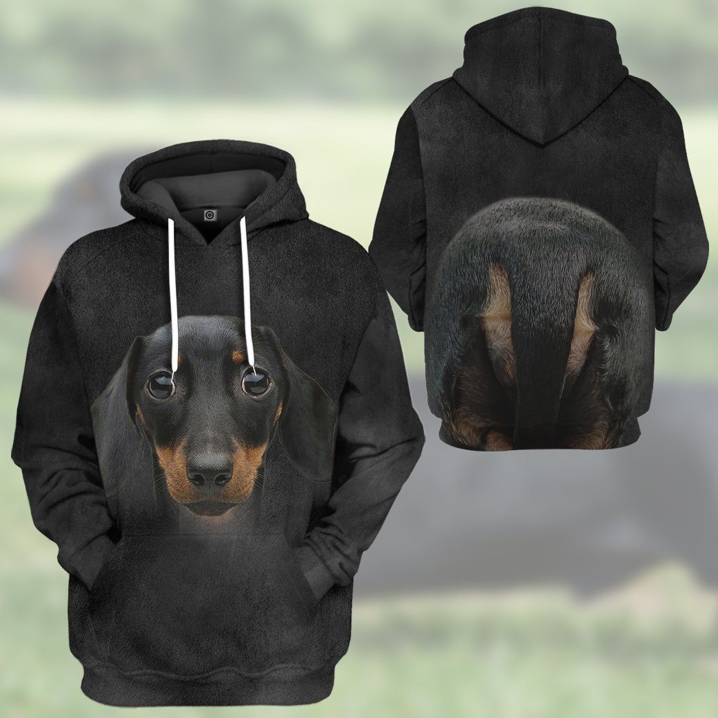 Gearhuman 3D Dachshund Front And Back Tshirt Hoodie Apparel GV09032 3D Apparel