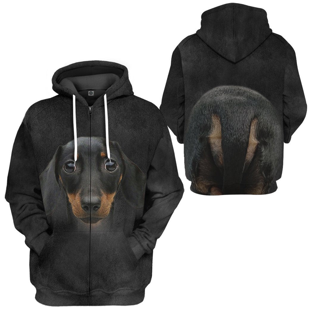 Gearhuman 3D Dachshund Front And Back Tshirt Hoodie Apparel GV09032 3D Apparel