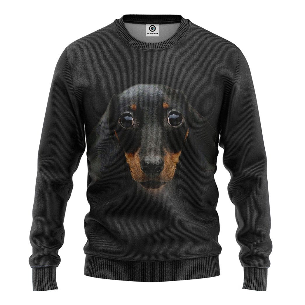 Gearhuman 3D Dachshund Front And Back Tshirt Hoodie Apparel GV09032 3D Apparel Long Sleeve S