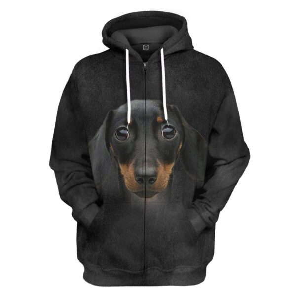 Gearhuman 3D Dachshund Front And Back Tshirt Hoodie Apparel GV09032 3D Apparel Zip Hoodie S