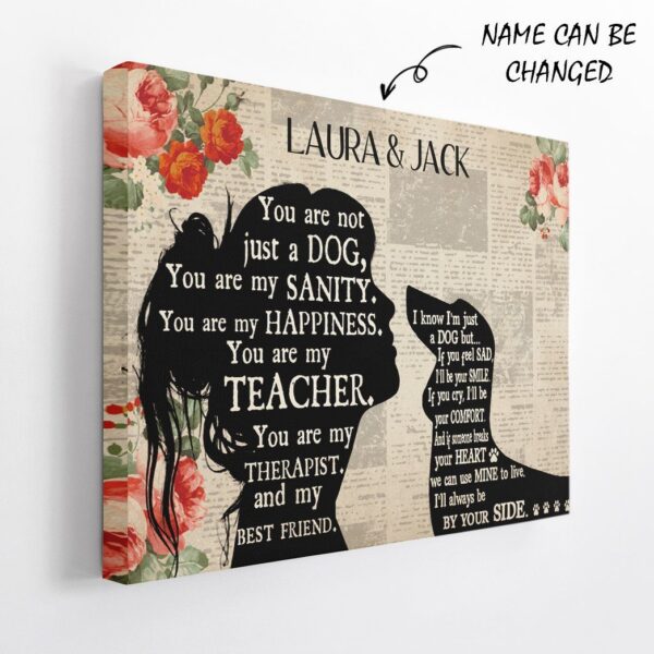 Gearhuman 3D Dachshund My Best Friend Custom Name Canvas GW260111 Canvas