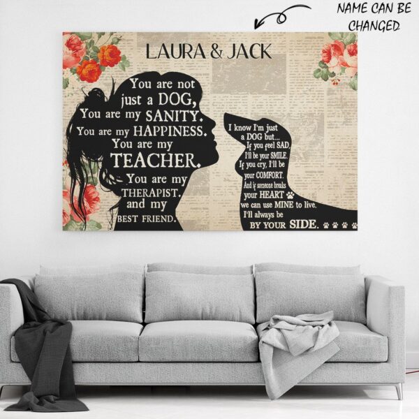 Gearhuman 3D Dachshund My Best Friend Custom Name Canvas GW260111 Canvas