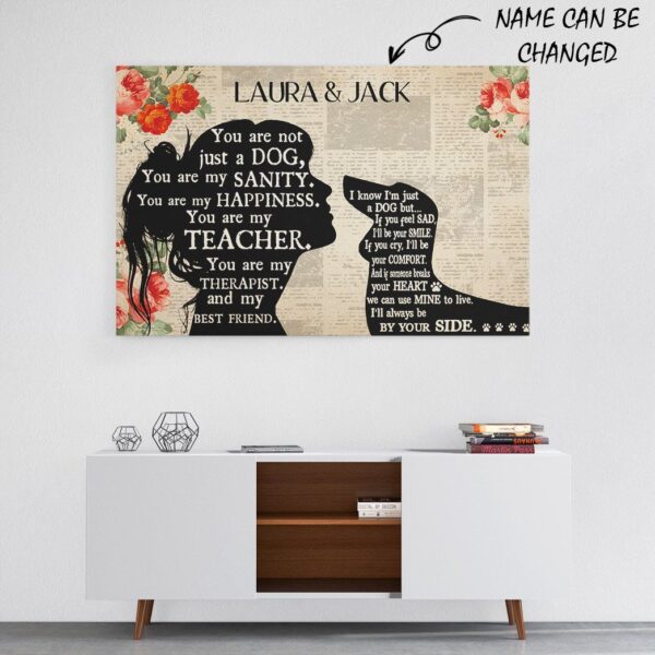 Gearhuman 3D Dachshund My Best Friend Custom Name Canvas GW260111 Canvas