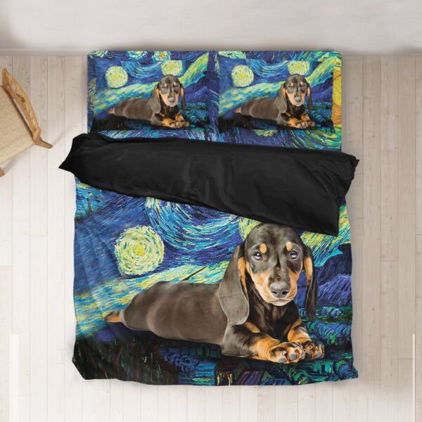 Gearhuman 3D Dachshund Starry Night Bedding Set GK05019 Combo Bedding 