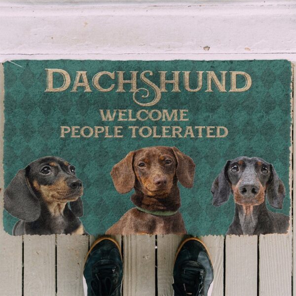 Gearhuman 3D Dachshund Welcome People Tolerated Doormat GK260132 Doormat