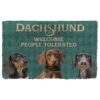 Gearhuman 3D Dachshund Welcome People Tolerated Doormat GK260132 Doormat Doormat S(15,8''x23,6'')