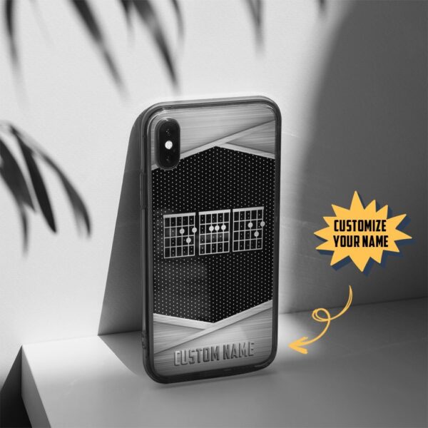 Gearhuman 3D Dad Guitar Silver Custom Name Phonecase GB04012 Glass Phone Case 