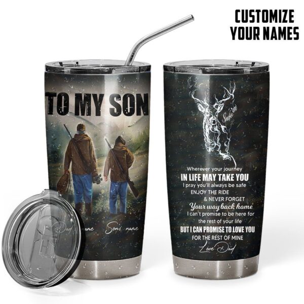 Gearhuman 3D Dad & Son Hunting Custom Name Tumbler GB08125 Tumbler 