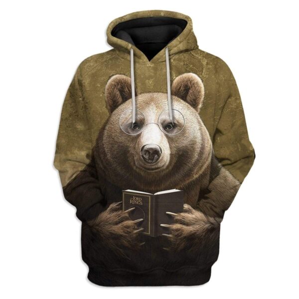 Gearhuman 3D Daddy Bear Reading LOTR Book Hoodie Apparel GH24022 3D Custom Fleece Hoodies Hoodie S 