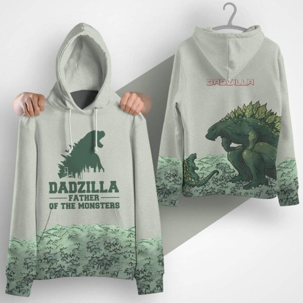 Gearhuman 3D Dadzilla And Zilla Jr Custom Hoodie Apparel GW05052 3D Custom Fleece Hoodies 