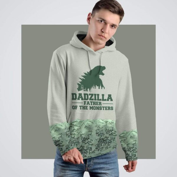 Gearhuman 3D Dadzilla And Zilla Jr Custom Hoodie Apparel GW05052 3D Custom Fleece Hoodies 