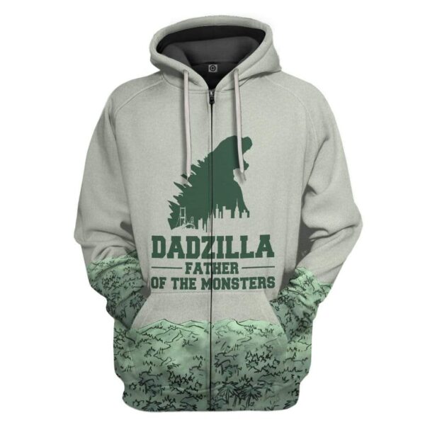 Gearhuman 3D Dadzilla And Zilla Jr Custom Hoodie Apparel GW05052 3D Custom Fleece Hoodies Zip Hoodie S