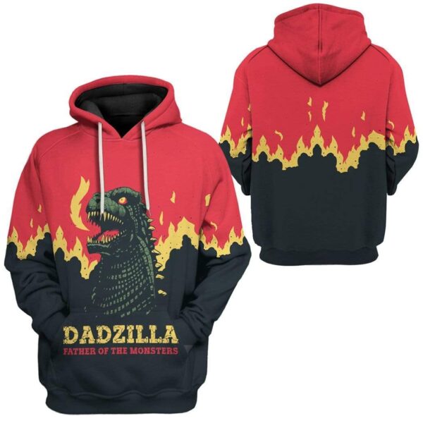 Gearhuman 3D Dadzilla Custom Hoodie Apparel GZ02051 3D Custom Fleece Hoodies