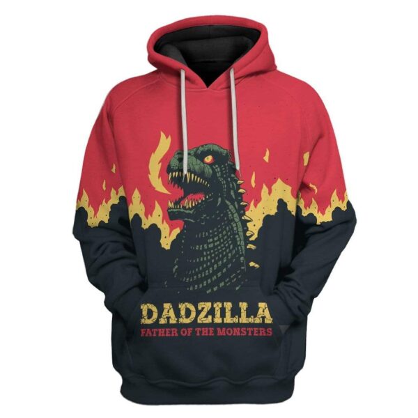 Gearhuman 3D Dadzilla Custom Hoodie Apparel GZ02051 3D Custom Fleece Hoodies Hoodie S 