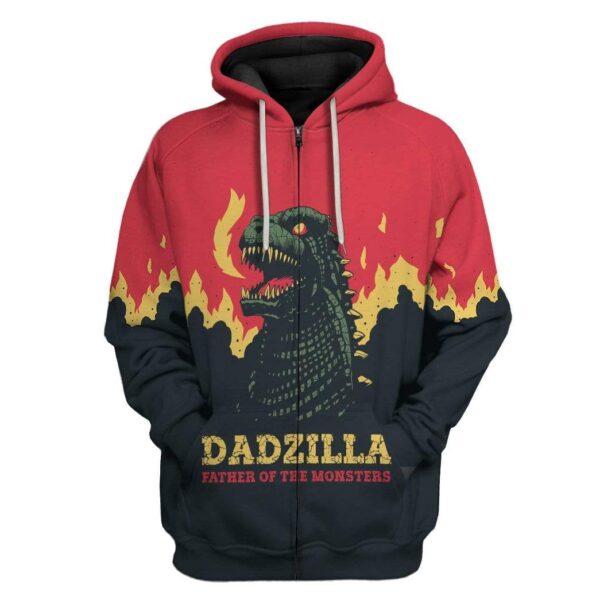 Gearhuman 3D Dadzilla Custom Hoodie Apparel GZ02051 3D Custom Fleece Hoodies Zip Hoodie S