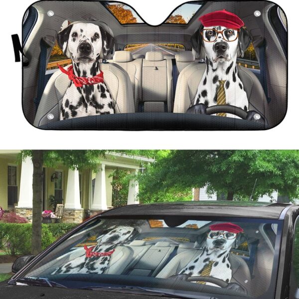 Gearhuman 3D Dalmatian Dog Auto Car Sunshade GV03037 Auto Sunshade