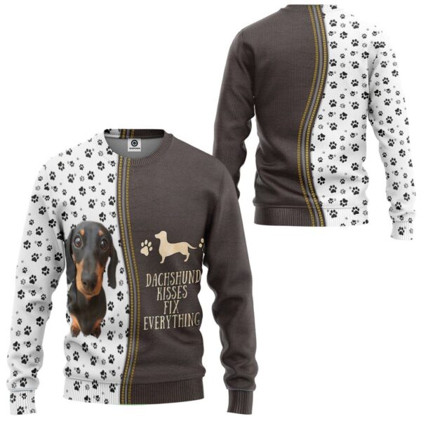 Gearhuman 3D Dashshund Kisses Fix Everything Tshirt Hoodie Apparel GB02032 3D Apparel