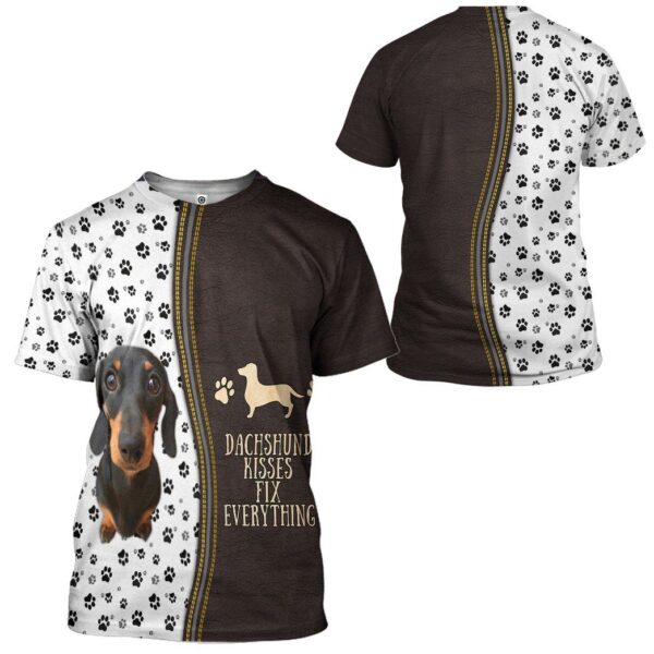 Gearhuman 3D Dashshund Kisses Fix Everything Tshirt Hoodie Apparel GB02032 3D Apparel