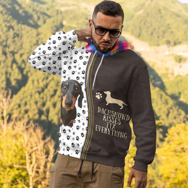 Gearhuman 3D Dashshund Kisses Fix Everything Tshirt Hoodie Apparel GB02032 3D Apparel