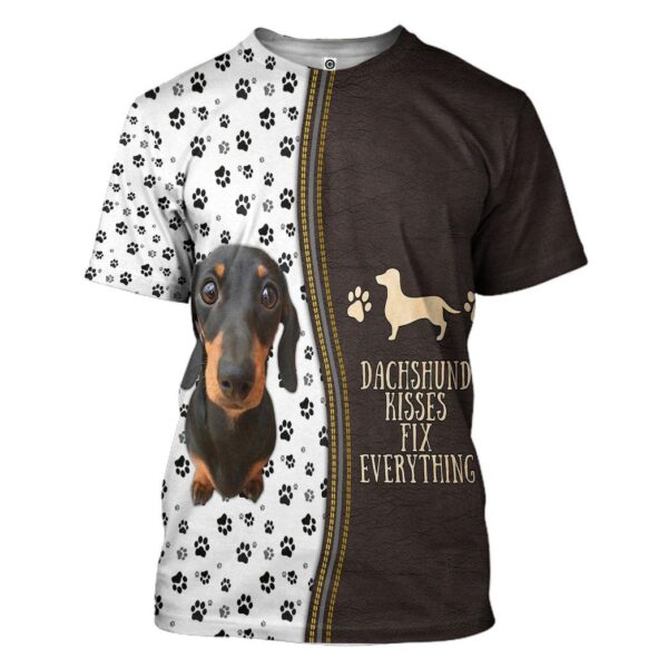 Gearhuman 3D Dashshund Kisses Fix Everything Tshirt Hoodie Apparel GB02032 3D Apparel T-Shirt S