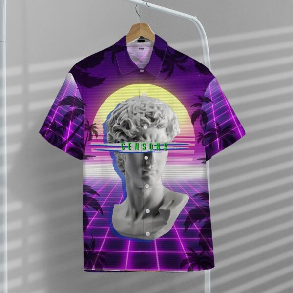 Gearhuman 3D David Head Vaporwave Hawaii Shirt ZK1106215 Short Sleeve Shirt 